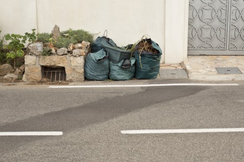 Various types of construction waste materials
