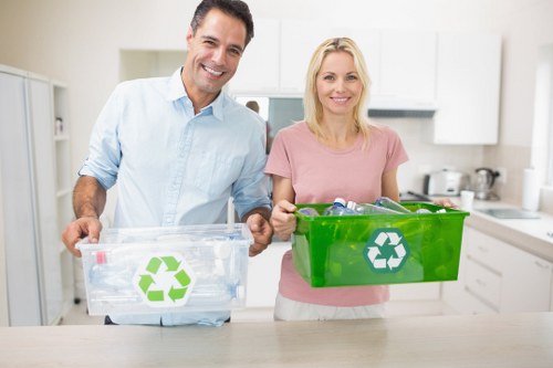 Professional waste removal team managing construction waste